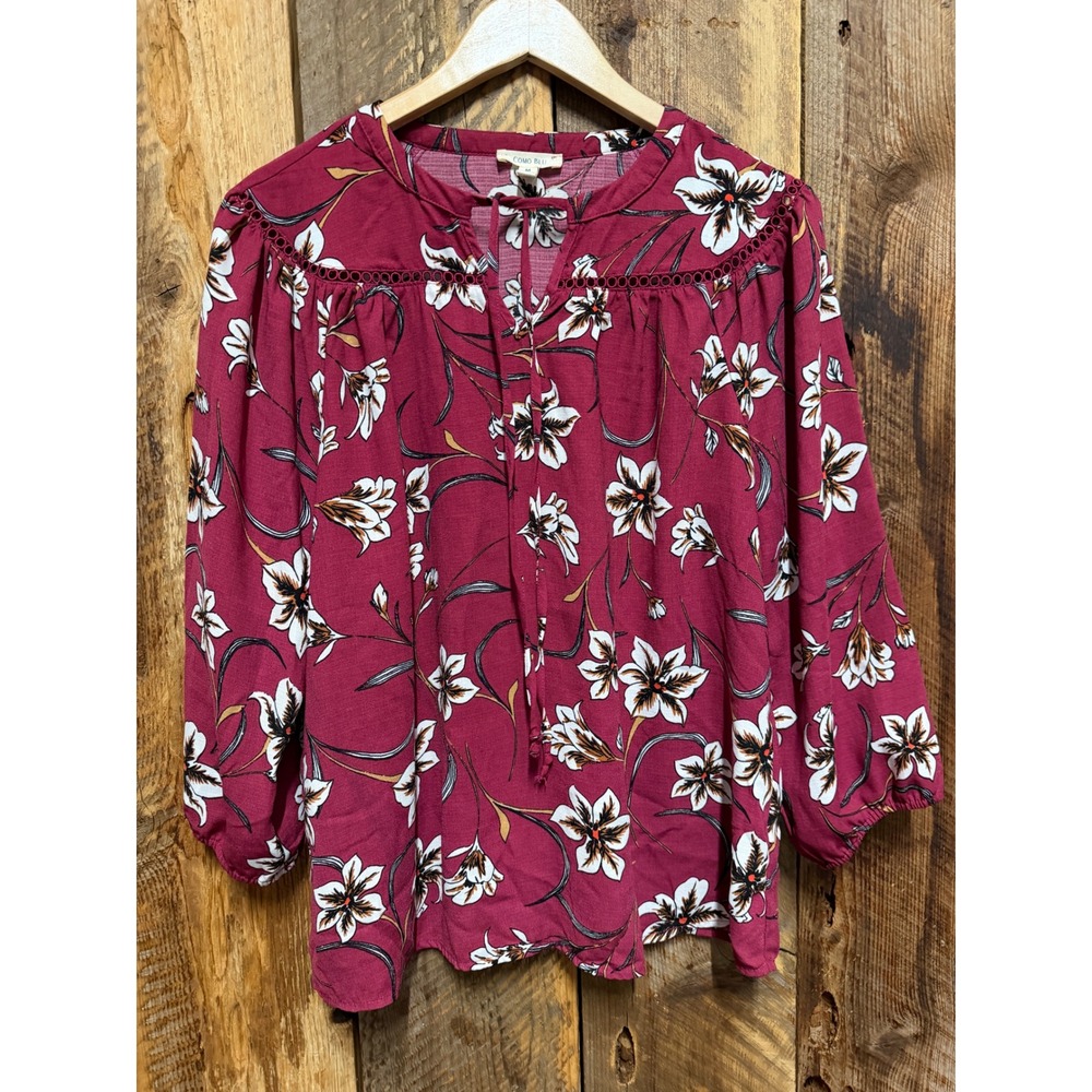 Blouse Womens M Cottagecore Prairie Romantic Floral Boho Peasant Top